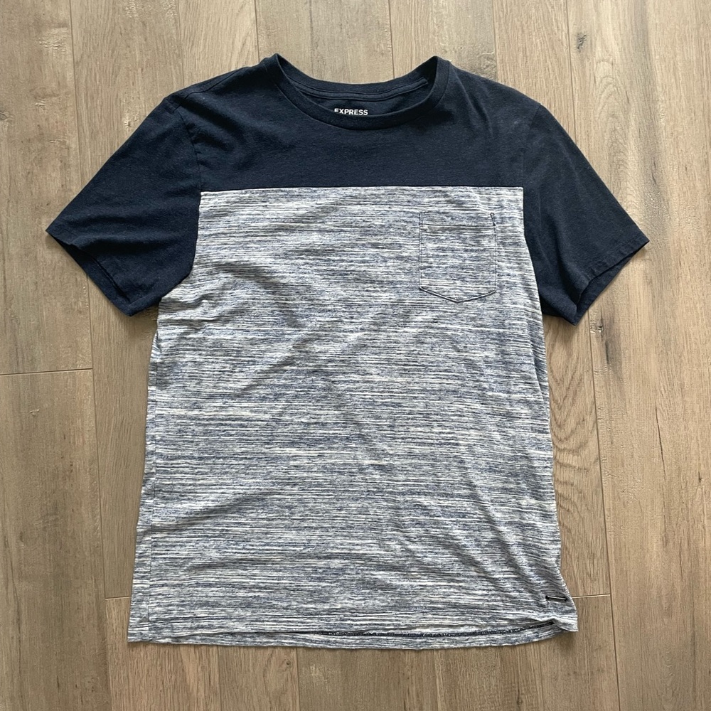 BOGO Express Navy Short Sleeve Colorblock Men’s Shirt Size M